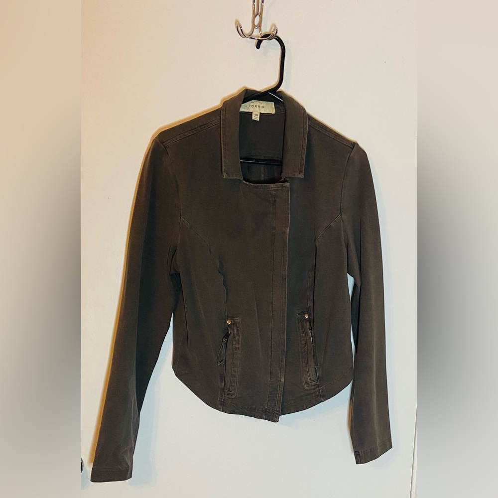 Torrid Washed Jersey Moto Jacket